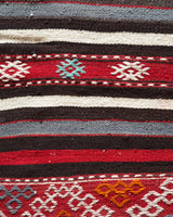 Vintage kilim rug in room decor setting, kilim, Turkish rug, vintage rug, portland, rug shop, bright colors, wild shaman, soft rug, bold color, Portland, Oregon, rug store, rug shop, local shop