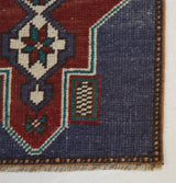 Vintage mini kilim rug in room decor setting, kilim, Turkish rug, vintage rug, portland, rug shop, bright colors, wild shaman, soft rug, bold color, Portland, Oregon, rug store, rug shop, local shop