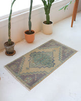 Vintage mini kilim rug in room decor setting, kilim, Turkish rug, vintage rug, portland, rug shop, bright colors, wild shaman, soft rug, bold color, Portland, Oregon, rug store, rug shop, local shop