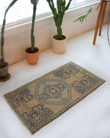 Vintage mini kilim rug in room decor setting, kilim, Turkish rug, vintage rug, portland, rug shop, bright colors, wild shaman, soft rug, bold color, Portland, Oregon, rug store, rug shop, local shop