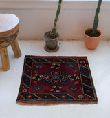 Vintage mini kilim rug in room decor setting, kilim, Turkish rug, vintage rug, portland, rug shop, bright colors, wild shaman, soft rug, bold color, Portland, Oregon, rug store, rug shop, local shop