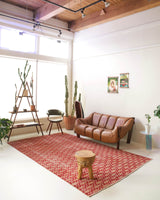 Vintage art deco rug in a living room setting, pile rug, Turkish rug, custom rug, modern rug, art deco rug,  portland, rug shop, bright colors, wild shaman, low pile rug, bold color, Portland, Oregon, rug store, rug shop, local shop, made in Turkey, vintage rug, retro rug