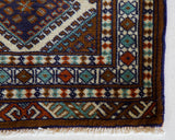 Vintage mini kilim rug in room decor setting, kilim, Turkish rug, vintage rug, portland, rug shop, bright colors, wild shaman, soft rug, bold color, Portland, Oregon, rug store, rug shop, local shop