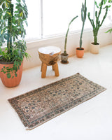 Vintage mini kilim rug in room decor setting, kilim, Turkish rug, vintage rug, portland, rug shop, bright colors, wild shaman, soft rug, bold color, Portland, Oregon, rug store, rug shop, local shop