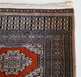 Vintage mini kilim rug in room decor setting, kilim, Turkish rug, vintage rug, portland, rug shop, bright colors, wild shaman, soft rug, bold color, Portland, Oregon, rug store, rug shop, local shop