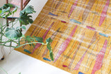 Vintage art deco rug in a living room setting, pile rug, Turkish rug, custom rug, modern rug, art deco rug,  portland, rug shop, bright colors, wild shaman, low pile rug, bold color, Portland, Oregon, rug store, rug shop, local shop, made in Turkey, vintage rug, retro rug