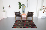 Vintage Mini Turkish Kilim Rug 4ftx5ft
