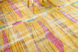 Vintage art deco rug in a living room setting, pile rug, Turkish rug, custom rug, modern rug, art deco rug,  portland, rug shop, bright colors, wild shaman, low pile rug, bold color, Portland, Oregon, rug store, rug shop, local shop, made in Turkey, vintage rug, retro rug