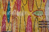 Vintage art deco rug in a living room setting, pile rug, Turkish rug, custom rug, modern rug, art deco rug,  portland, rug shop, bright colors, wild shaman, low pile rug, bold color, Portland, Oregon, rug store, rug shop, local shop, made in Turkey, vintage rug, retro rug