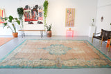 Vintage Turkish Isparta Rug 8.10ftx12.4ft