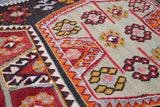 Turkish rug, vintage rug, flat weave, kilim rug, large area rug, square rug, Wild Shaman, Portland, Oregon, rug store, rug shop, local shop, bright colors, area rug, red rug, bold color