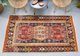 Turkish rug, vintage rug, flat weave, kilim rug, large area rug, square rug, Wild Shaman, Portland, Oregon, rug store, rug shop, local shop, bright colors, area rug, red rug, bold color