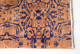 Vintage art deco rug in a living room setting, pile rug, Turkish rug, custom rug, modern rug, art deco rug,  portland, rug shop, bright colors, wild shaman, low pile rug, bold color, Portland, Oregon, rug store, rug shop, local shop, made in Turkey, vintage rug, retro rug
