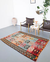 Turkish rug, vintage rug, flat weave, kilim rug, large area rug, square rug, Wild Shaman, Portland, Oregon, rug store, rug shop, local shop, bright colors, area rug, bold color