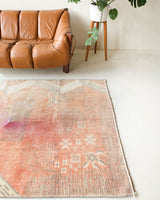 Vintage art deco rug in a living room setting, pile rug, Turkish rug, custom rug, modern rug, art deco rug,  portland, rug shop, bright colors, wild shaman, low pile rug, bold color, Portland, Oregon, rug store, rug shop, local shop, made in Turkey, vintage rug, retro rug