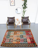 Turkish rug, vintage rug, flat weave, kilim rug, large area rug, square rug, Wild Shaman, Portland, Oregon, rug store, rug shop, local shop, bright colors, area rug, bold color