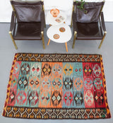 Vintage Turkish Afyon Kilim Rug