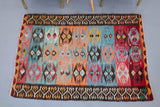 Vintage Turkish Afyon Kilim Rug