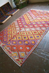 Vintage Denizli Cicim Kilim 5.9ftx8.11ft