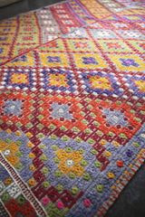 Vintage Denizli Cicim Kilim 5.9ftx8.11ft