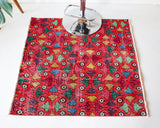 Vintage art deco rug in a living room setting, pile rug, Turkish rug, custom rug, modern rug, art deco rug,  portland, rug shop, bright colors, wild shaman, low pile rug, bold color, Portland, Oregon, rug store, rug shop, local shop, made in Turkey, vintage rug, retro rug