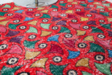 Vintage art deco rug in a living room setting, pile rug, Turkish rug, custom rug, modern rug, art deco rug,  portland, rug shop, bright colors, wild shaman, low pile rug, bold color, Portland, Oregon, rug store, rug shop, local shop, made in Turkey, vintage rug, retro rug