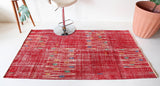 Vintage art deco rug in a living room setting, pile rug, Turkish rug, custom rug, modern rug, art deco rug,  portland, rug shop, bright colors, wild shaman, low pile rug, bold color, Portland, Oregon, rug store, rug shop, local shop, made in Turkey, vintage rug, retro rug