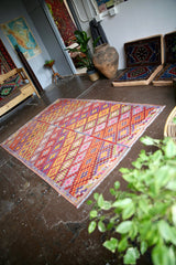 Vintage Denizli Cicim Kilim 5.9ftx8.11ft