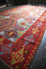 Old Ushak Esme Kilim 5.7ftx10.1ft