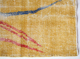 Vintage art deco rug in a living room setting, pile rug, Turkish rug, custom rug, modern rug, art deco rug,  portland, rug shop, bright colors, wild shaman, low pile rug, bold color, Portland, Oregon, rug store, rug shop, local shop, made in Turkey, vintage rug, retro rug