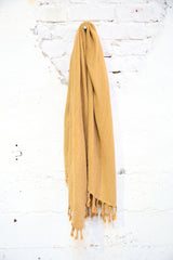 Handwoven Sabah Pestemal Towel in Mustard Stone (soft)