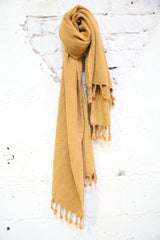 Handwoven Sabah Pestemal Towel in Mustard Stone (soft)