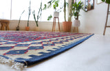 Vintage kilim rug in living room setting, bright colors, wild shaman, soft rug, bold color, Portland, Oregon, rug store, rug shop, local shop, vintage rug, modern kilim, warm colors