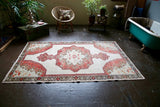 Vintage Faded Anatolian Turkish Rug 4.9x7.9ft