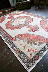 Vintage Faded Anatolian Turkish Rug 4.9x7.9ft