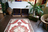 Vintage Faded Anatolian Turkish Rug 4.9x7.9ft