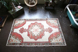 Vintage Faded Anatolian Turkish Rug 4.9x7.9ft