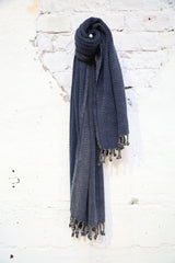Handwoven Sabah Pestemal Towel in Navy (soft)