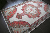 Vintage Faded Anatolian Turkish Rug 4.9x7.9ft