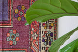 Vintage Turkish rug in living room setting, old rug, antique rug, pastel colors, faded colors, Turkish rug, vintage rug, soft rug, Portland, Oregon, rug store, rug shop, local shop