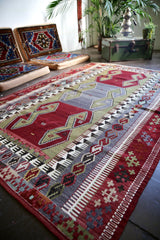 Old Konya Obruk Kilim 4.9ftx7.1ft