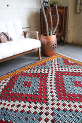 Vintage Aegean Cicim Kilim 5.5ftx9.3ft