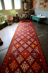 Old Uzbek Kilim Runner 4ft x 19.5ft