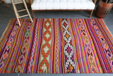 Vintage Anatolian Kilim 4.6ftx8.2ft