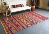 Vintage Anatolian Kilim 4.6ftx8.2ft