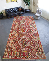 Semi-Antique Turkish Nigde Kilim Rug 7'x16'8"
