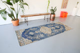 Vintage Overdyed Turkish Runner Rug 3.2ftx8.10ft