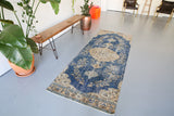 Vintage Overdyed Turkish Runner Rug 3.2ftx8.10ft