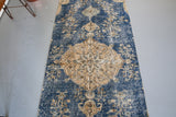 Vintage Overdyed Turkish Runner Rug 3.2ftx8.10ft