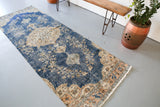 Vintage Overdyed Turkish Runner Rug 3.2ftx8.10ft